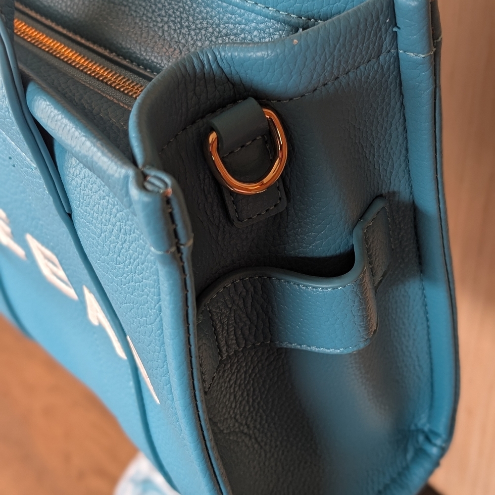 Sky Blue Tote Bag With Crossbody Strap Included. - Picture 4 of 8